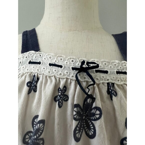 Girls 4th of July Blue & White Soft Cotton Sleeveless Halter Top Blouse sz 3T - Picture 7 of 8